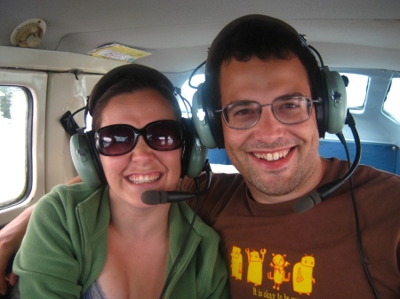 Aeronautical virtuosos Becky and Jonathan prepare for takeoff.